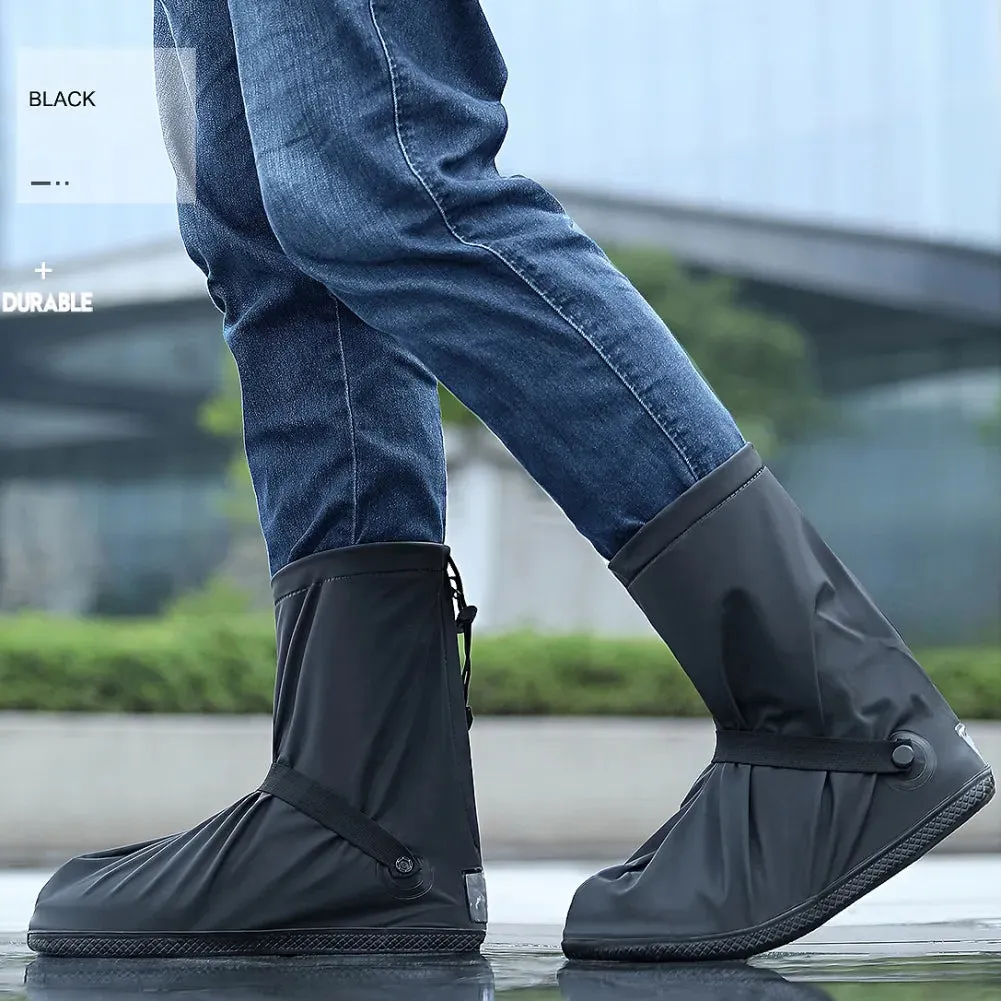 1 Pair Rainproof Shoes Cover Thick Waterproof Reusable Motorcycle Cycling Bike Rain Boot Shoes Cover