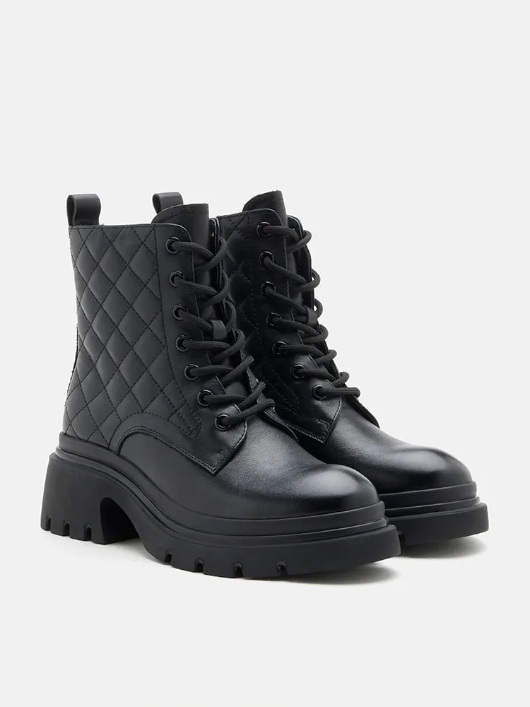 Aaira Quilted Lace Up Boots