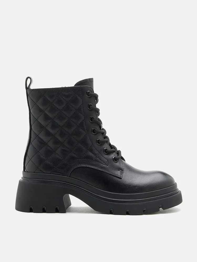 Aaira Quilted Lace Up Boots