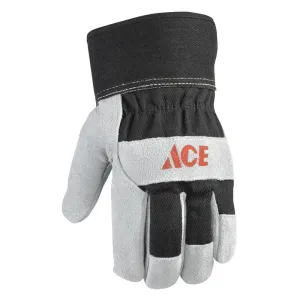 Ace Men's Indoor/Outdoor Work Gloves Black/Gray M 1 pair