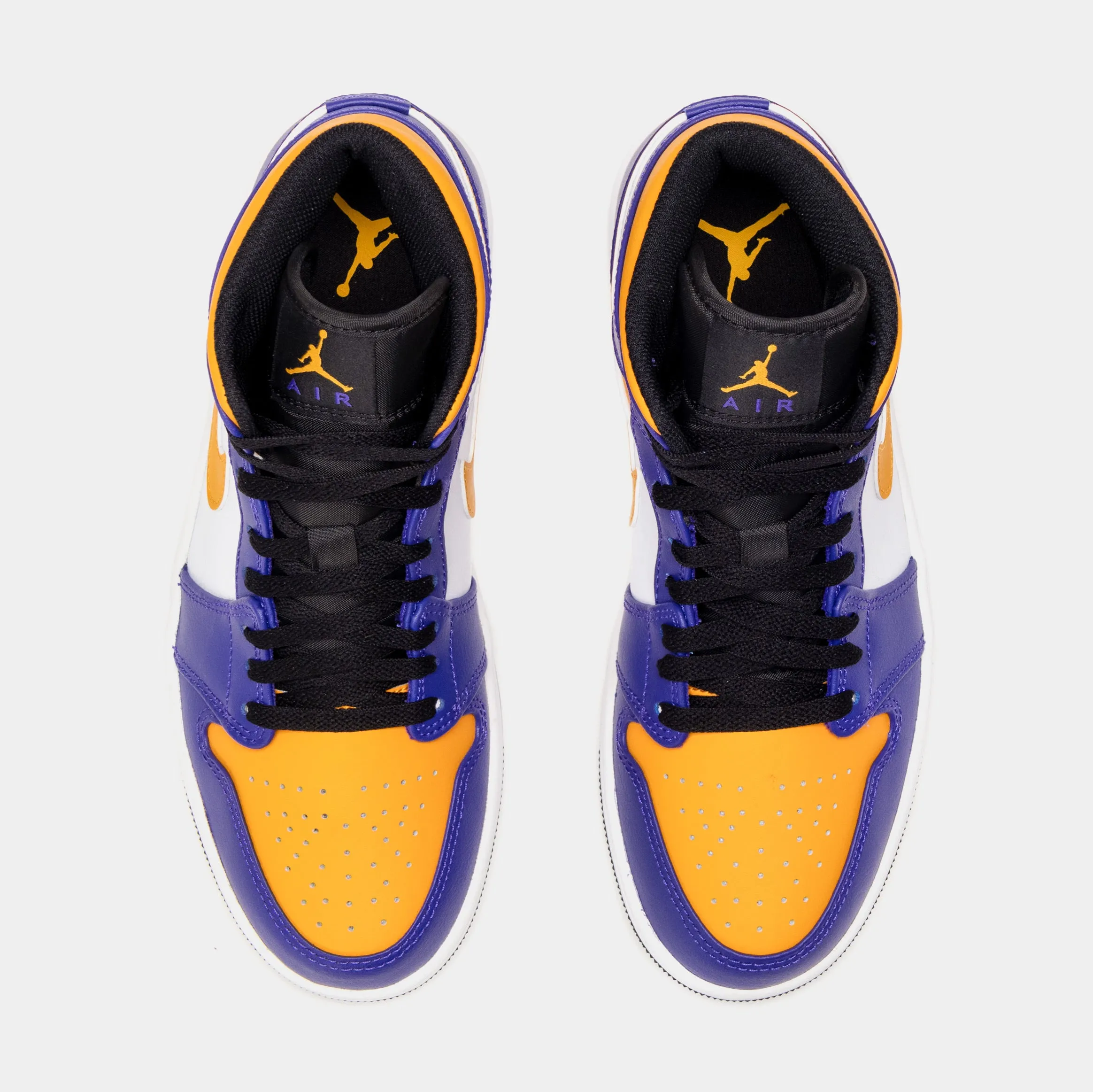 Air Jordan 1 Retro Mid Mens Lifestyle Shoes (Purple/Yellow)