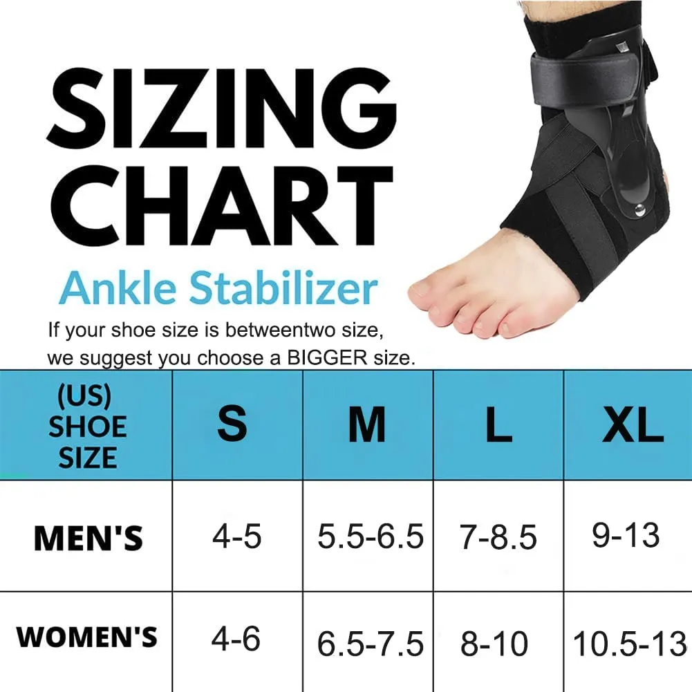 Ankle Brace for Sprained Ankle, Ankle Support Brace with Side Stabilizers for Men & Women , Ankle Splint Stabilizer Volleyball, Basketball, Ankle Supports for Women (Update XL) Update X-Large