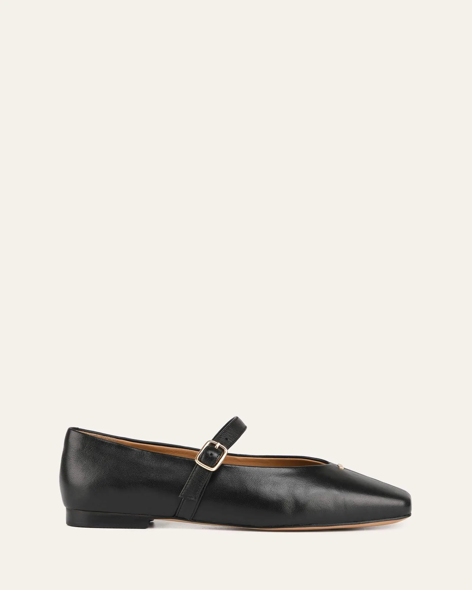 APRIL CASUAL FLATS BLACK LEATHER