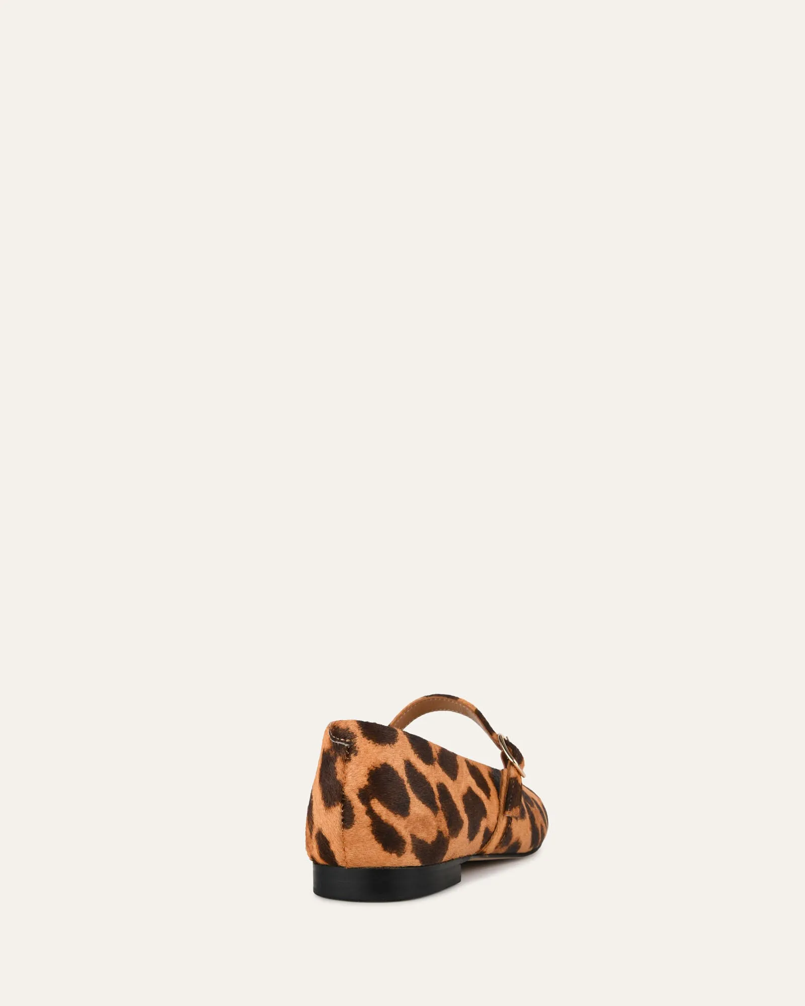 APRIL CASUAL FLATS OCELOT HAIR ON LEATHER