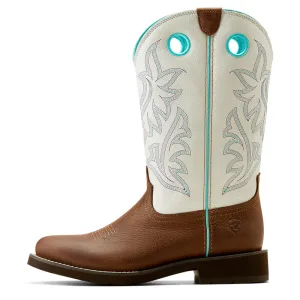 'Ariat' Women's 11" Elko Western Round Toe - Dark Cottage / White Icing