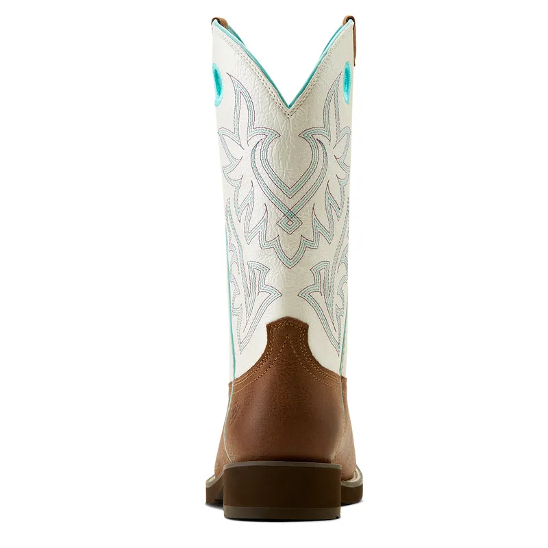 'Ariat' Women's 11" Elko Western Round Toe - Dark Cottage / White Icing