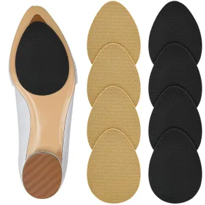 ASTER Pack of 8 anti-slip shoe pads, non-slip shoe soles for high shoes, rubber soles for sticking on, adhesive anti-slip shoe pads, self-adhesive shoe sole protection