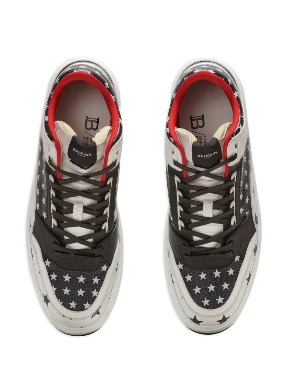 B-Court Mid Top-Calfskin Star Sneakers