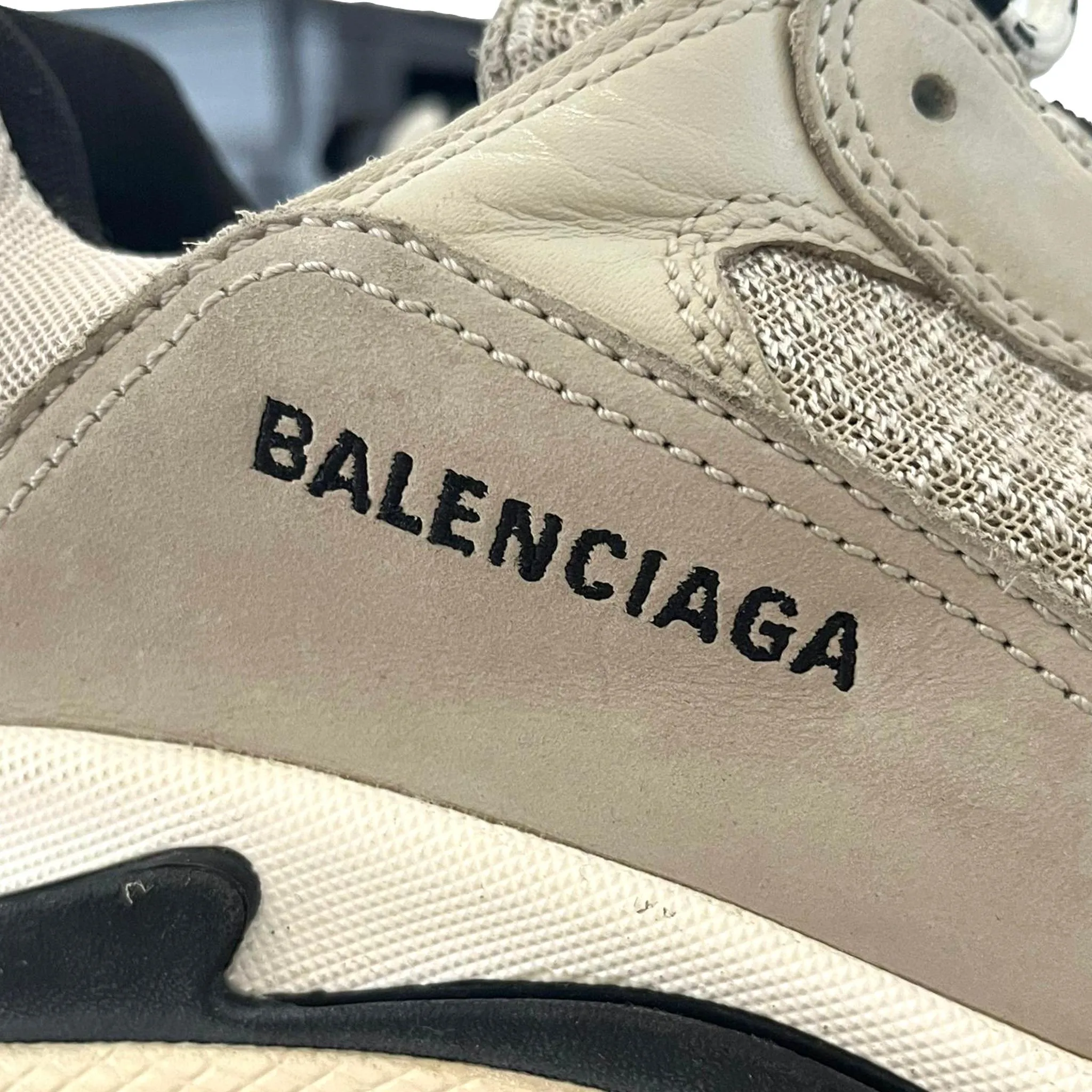 Balenciaga Triple S Leather, Nubuck & Mesh Sneakers. Size 45