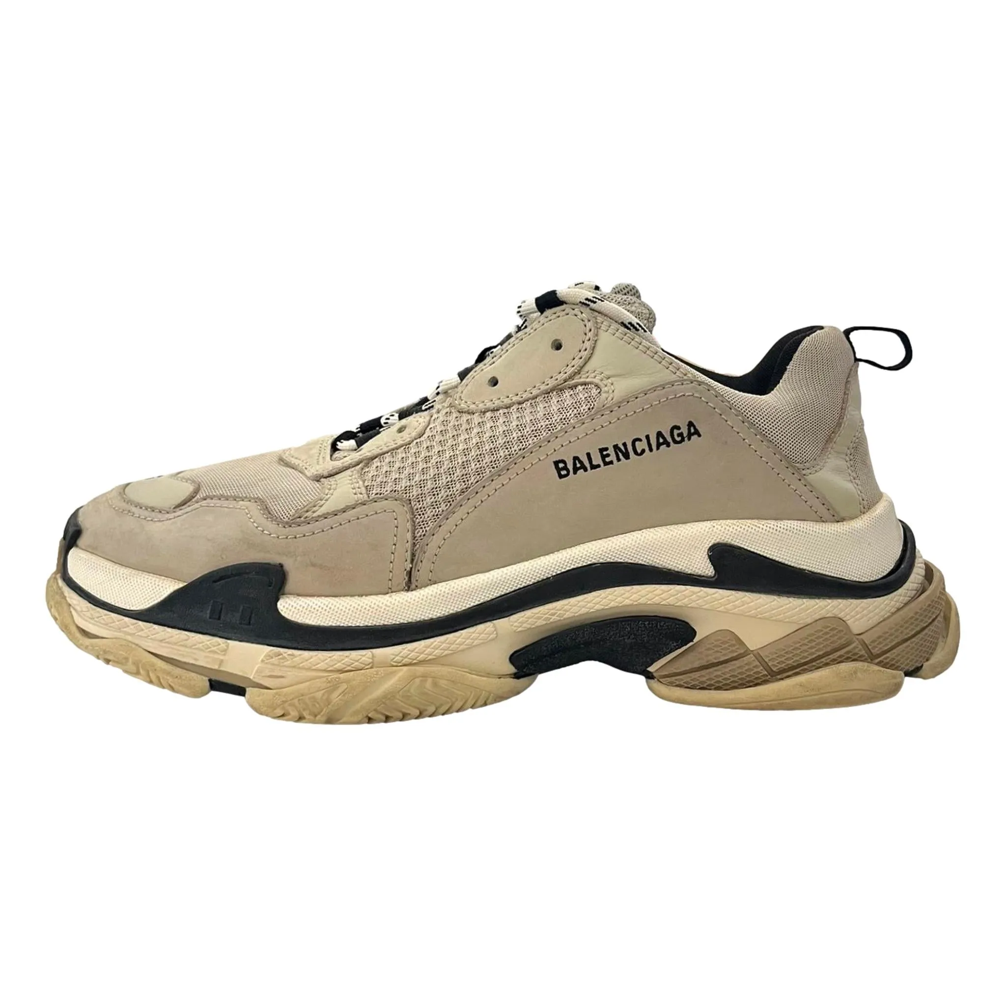 Balenciaga Triple S Leather, Nubuck & Mesh Sneakers. Size 45