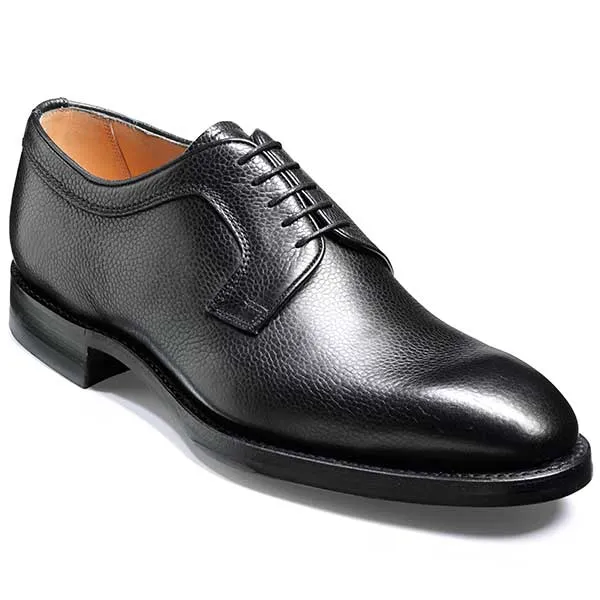 BARKER Skye Shoes - Mens Derby Dainite Sole - Black Grain