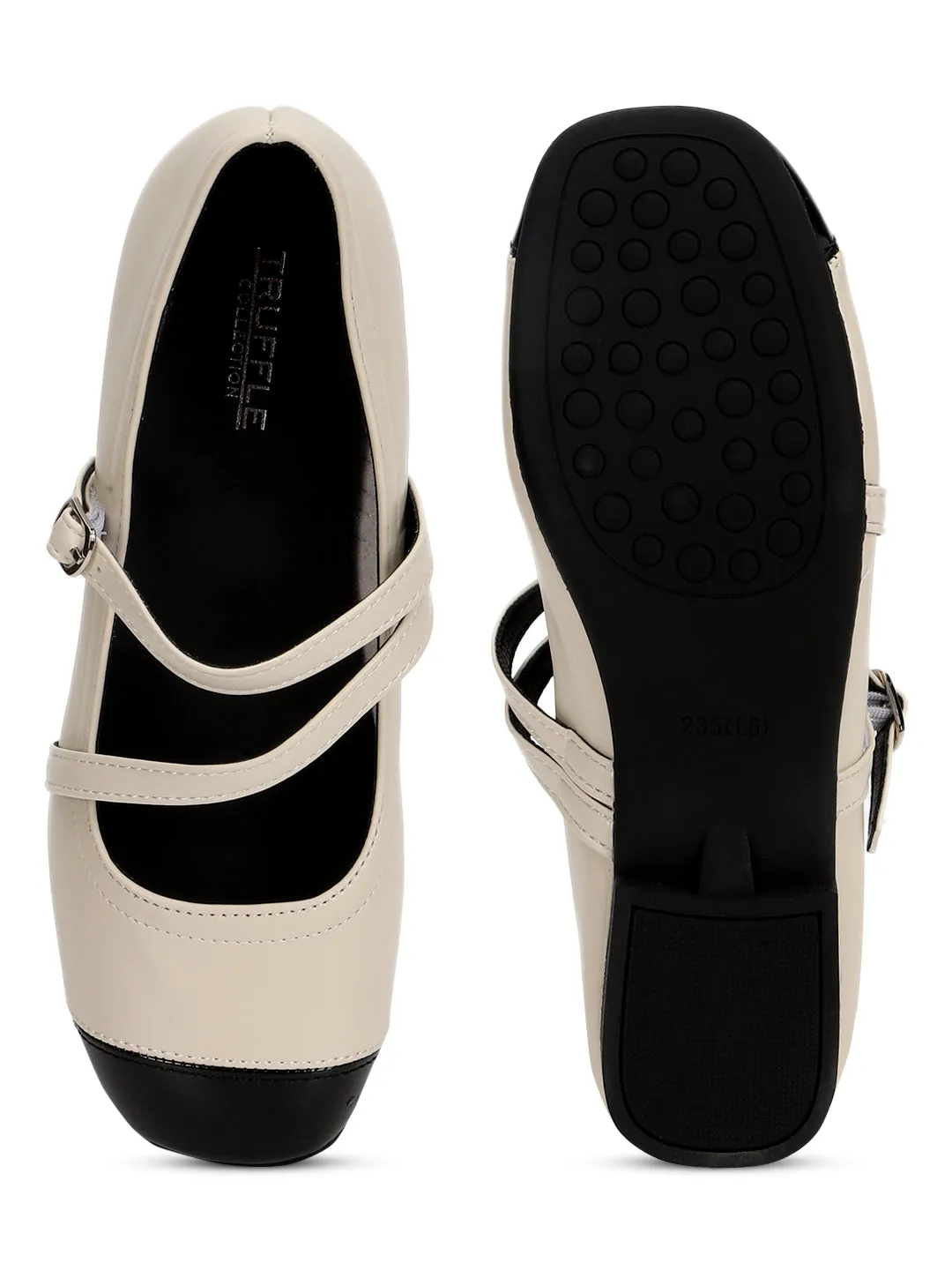 Beige PU Ballerina Flats (TC-RS3630-BEIG)