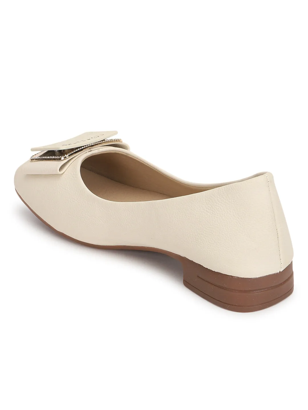 Beige PU Ballerina Flats (TC-RS3631-BEIG)