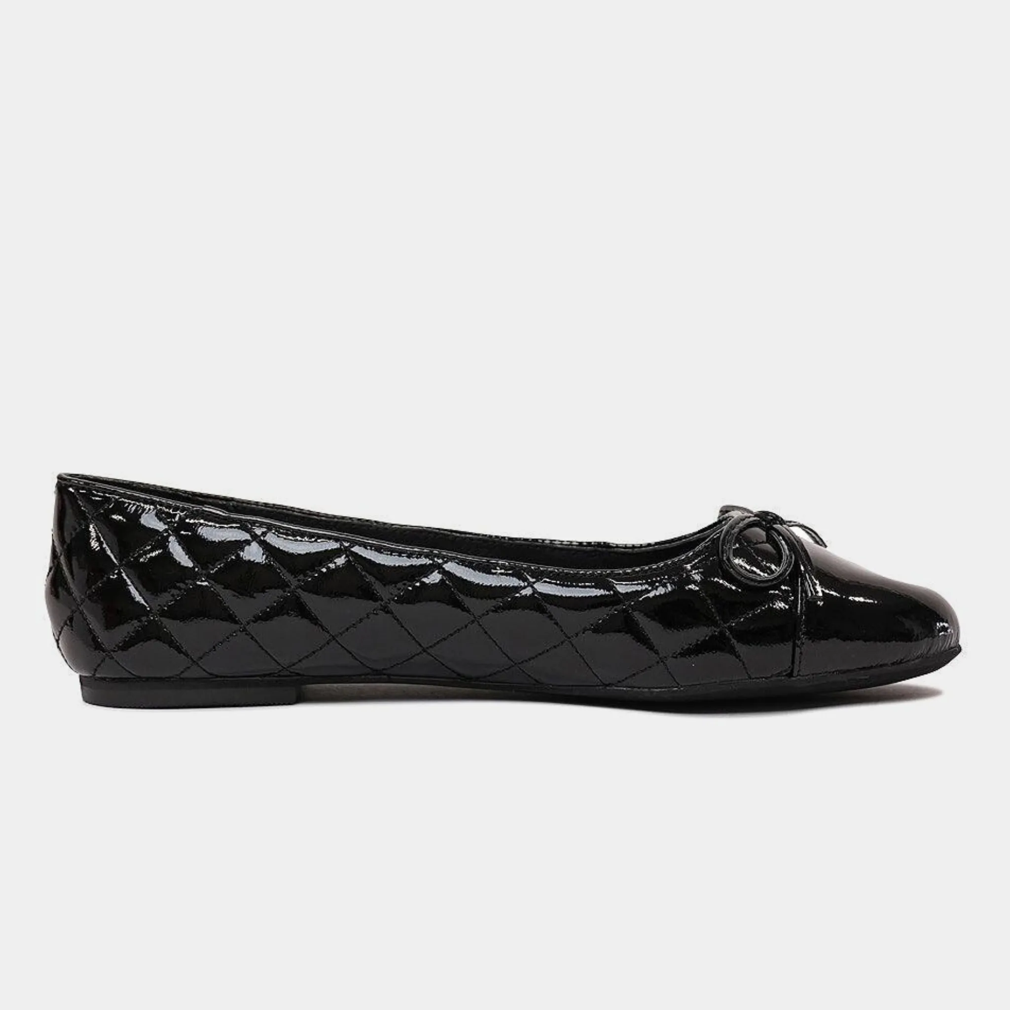 Belie Black Patent/ Black Leather Ballet Flats