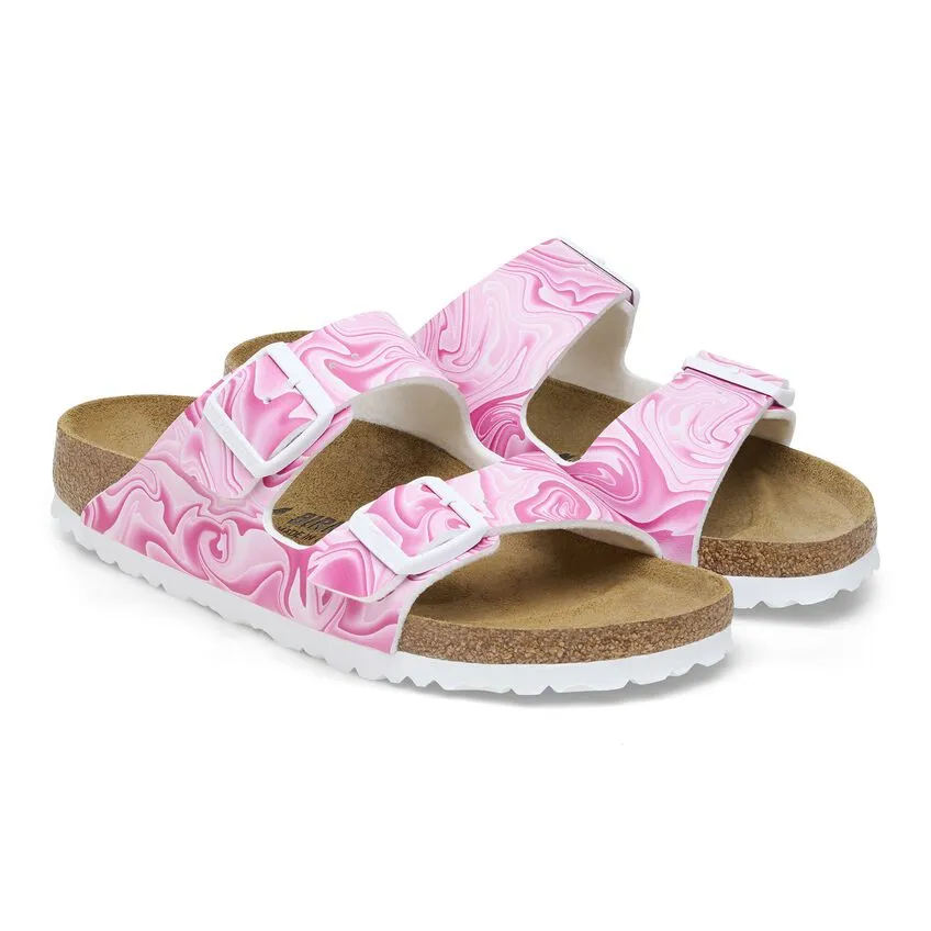 'Birkenstock' Women's Arizona Birko-Flor Sandal - Marble Pink