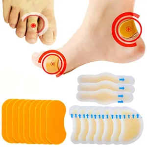 Blister Plasters Hydrocolloid Invisible Blister Cushion Gel Blister Prevention for Heel Foot Toe and Guard Skin - 22 Pack Yellow 22 Pack