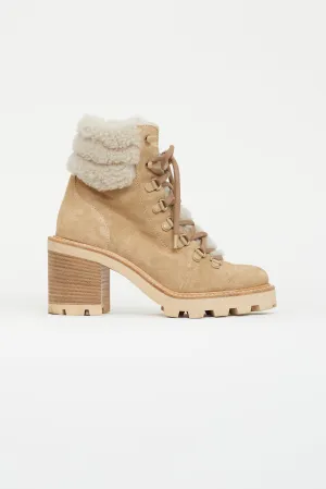 Brown Suede & Shearling Eshe 65 Hiking Boot