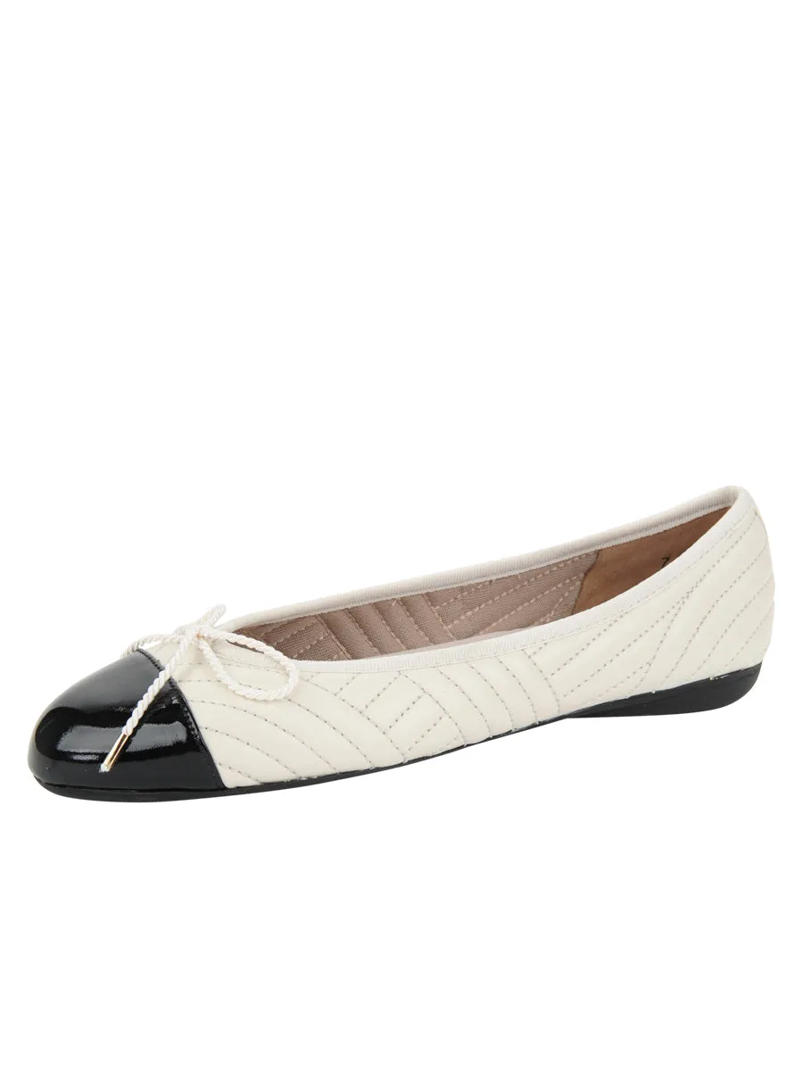 Brush Quilted Leather Ballet Flat