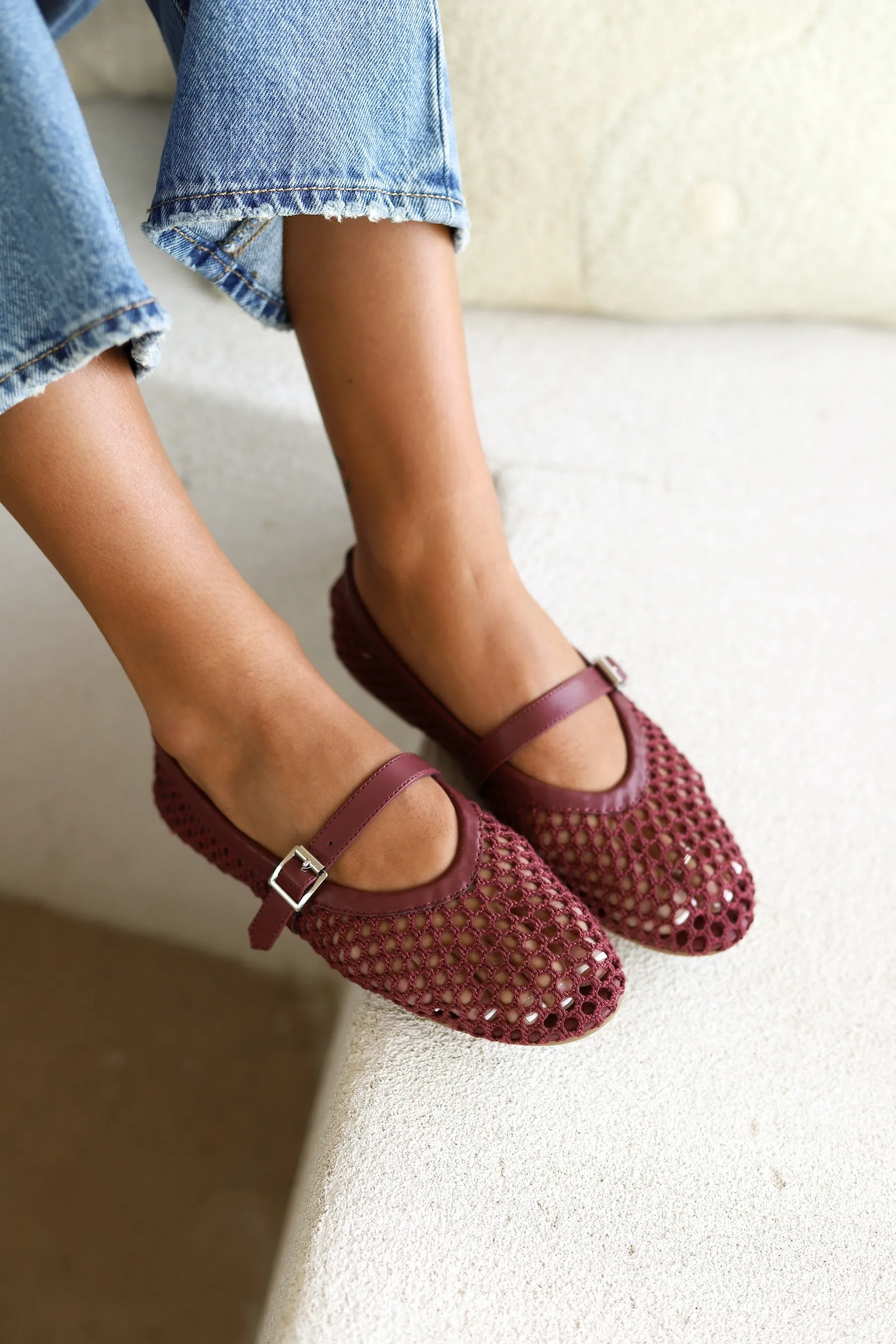 Burgundy Nolita Flat