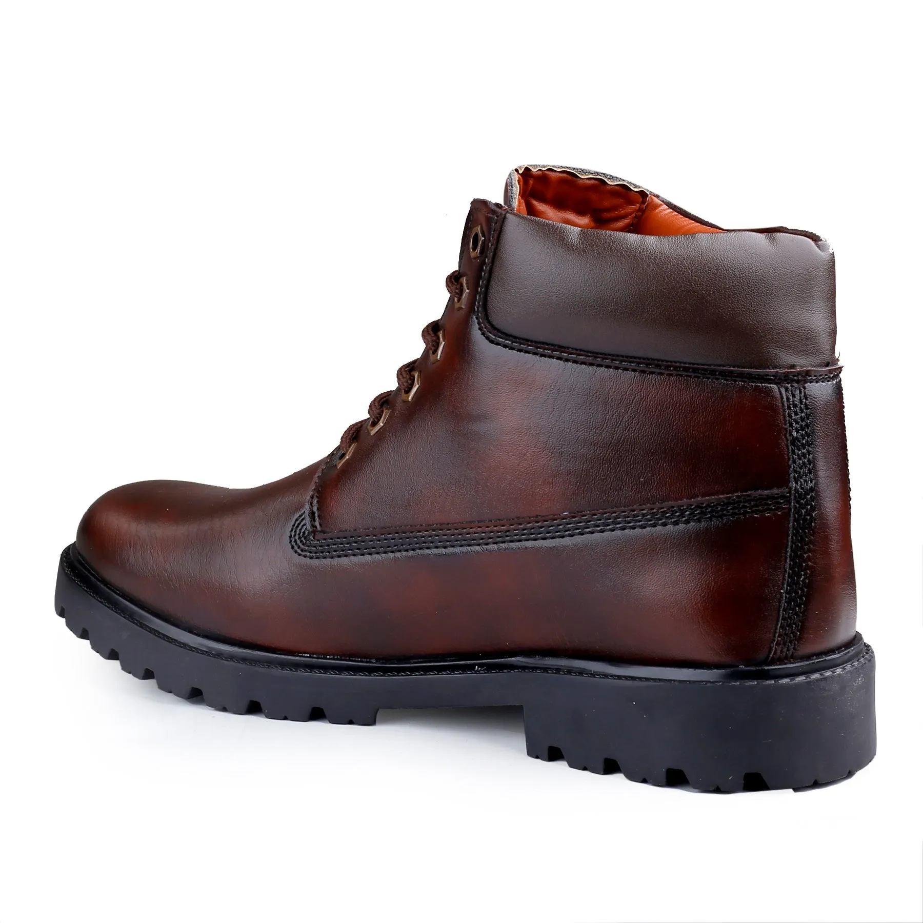 Bxxy's Faux Leather Chelsea Ankle Lace-up Boots for Men