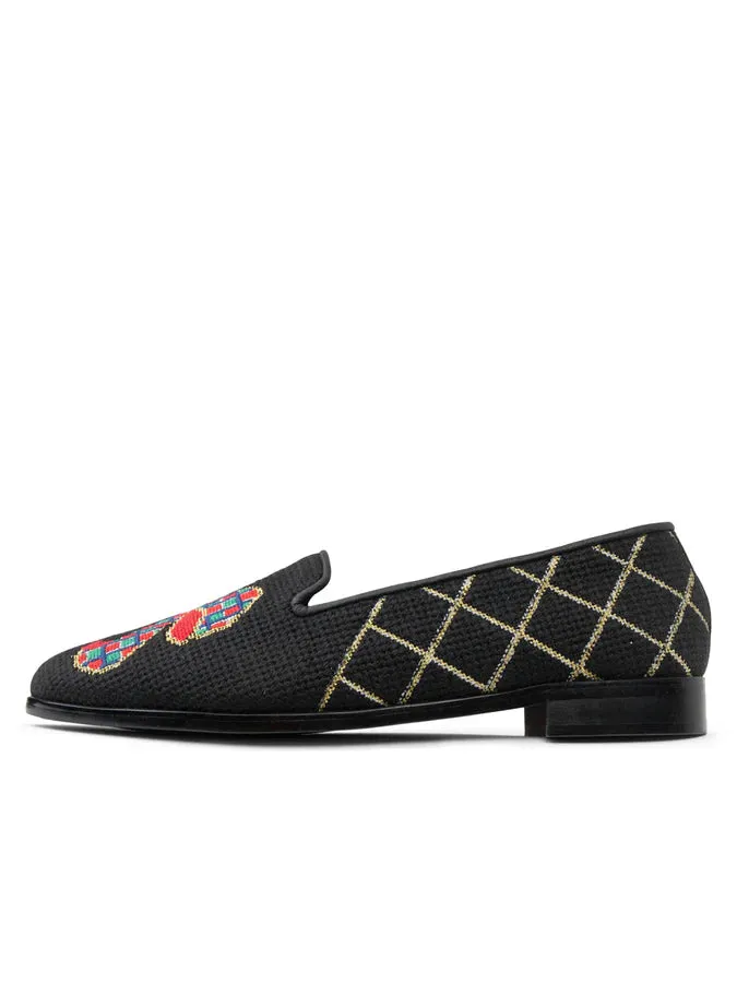 BY PAIGE - NEEDLEPOINT LOAFER IN TARTAN BOW