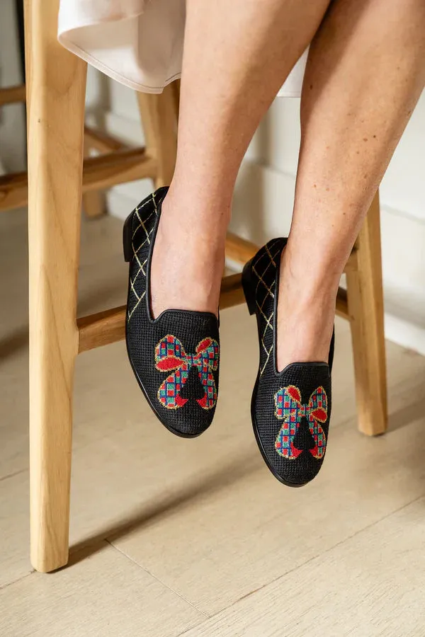 BY PAIGE - NEEDLEPOINT LOAFER IN TARTAN BOW