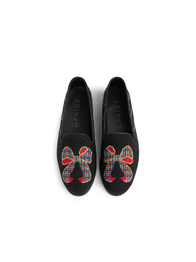 BY PAIGE - NEEDLEPOINT LOAFER IN TARTAN BOW