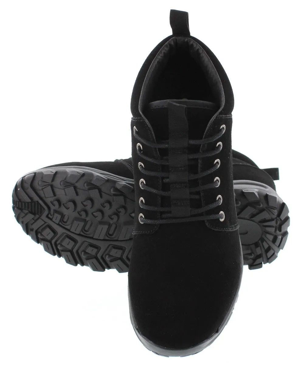 CALTO 3.2" Taller Black Hiker-Style Height-Enhancing Shoes H7222