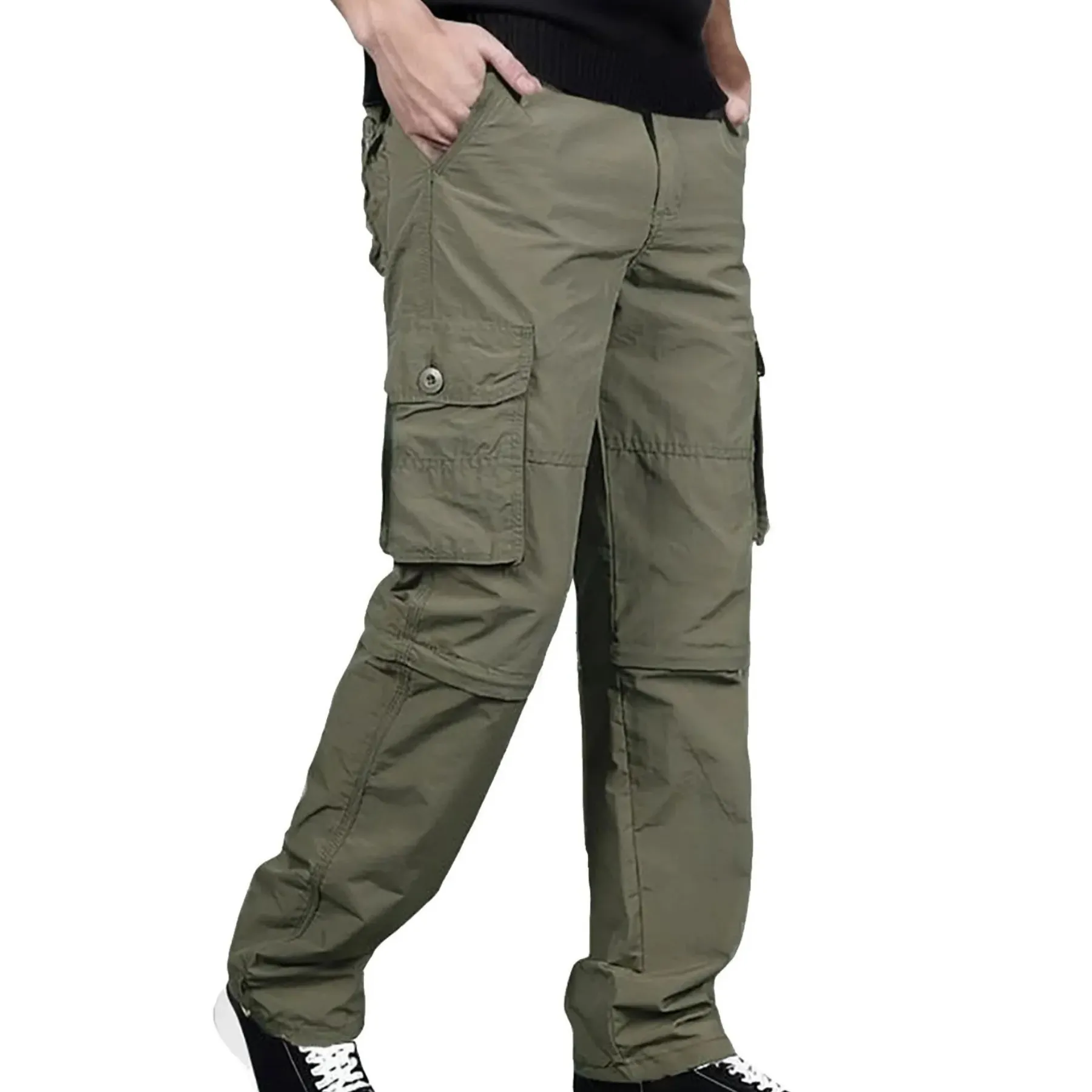 Cargo trousers men - Breathable outdoor trousers with pockets, adjustable leg cuffs