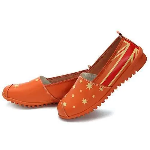 Casual Star Pattern Slip On Flats Loafers