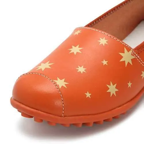 Casual Star Pattern Slip On Flats Loafers