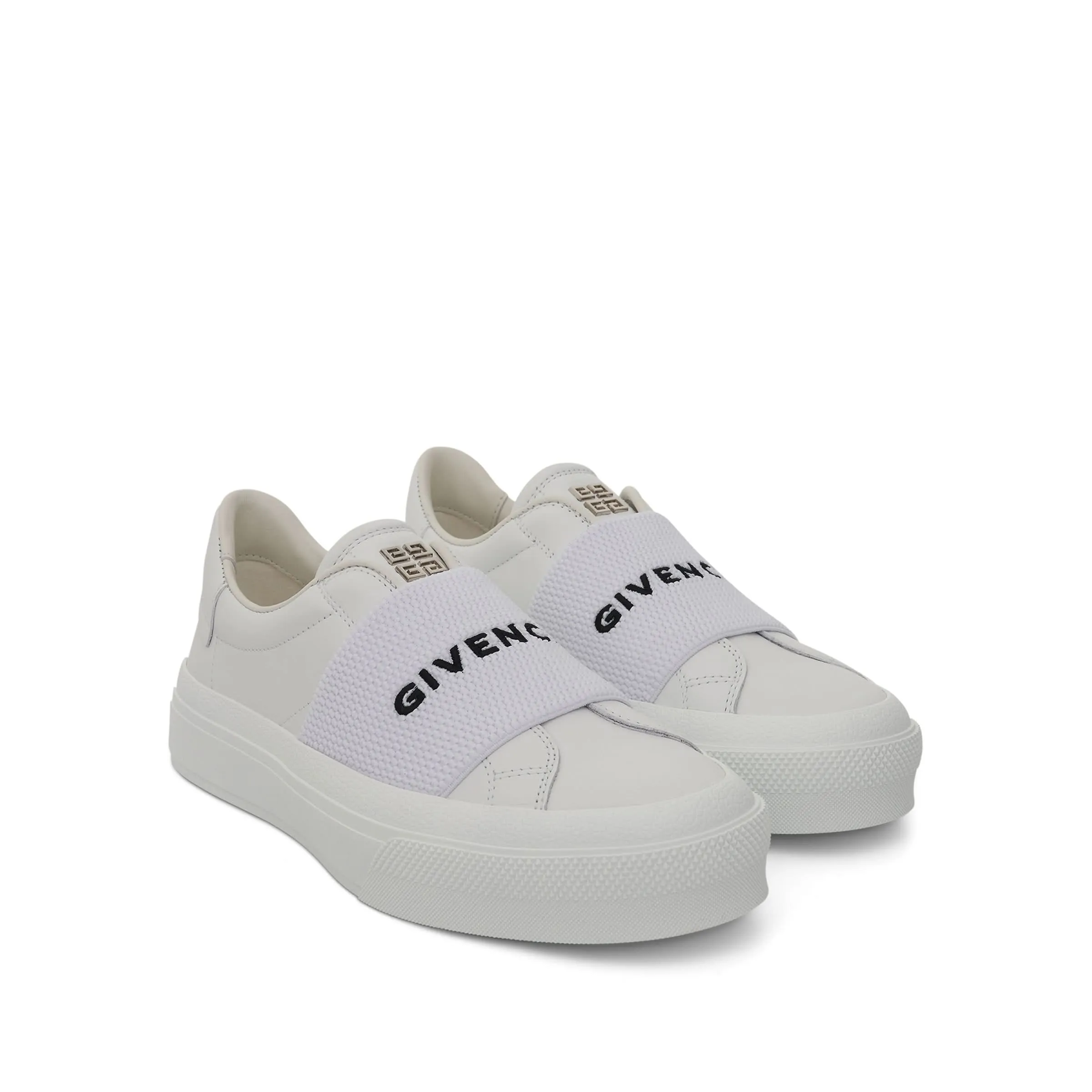 City Court Elastic Band Sneakers in White