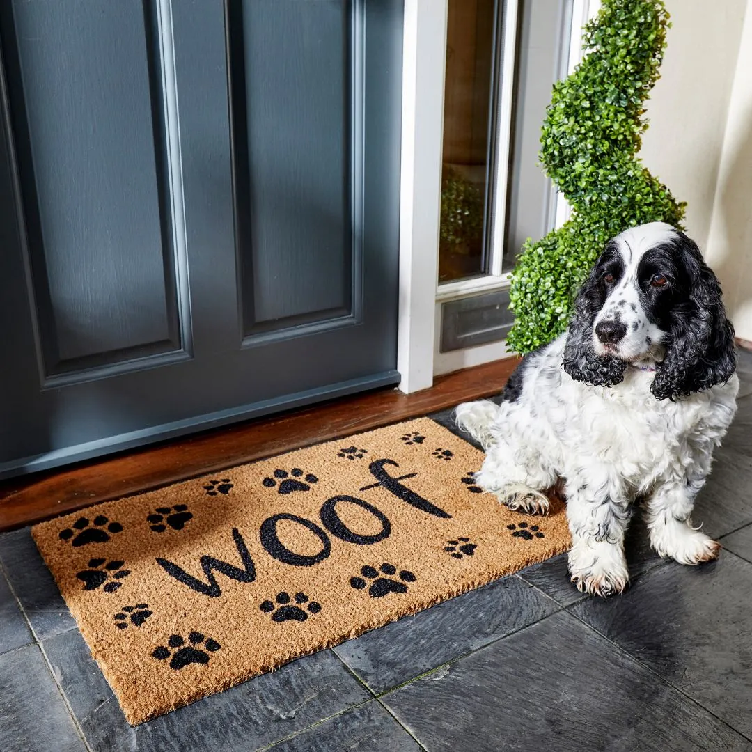 Coir Door Mat Woof 45 x 75cm