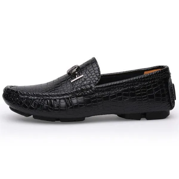 Crocodile Loafers Men Luxury Handmade Genuine Leather Driving Shoes