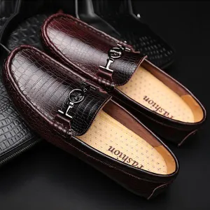 Crocodile Loafers Men Luxury Handmade Genuine Leather Driving Shoes