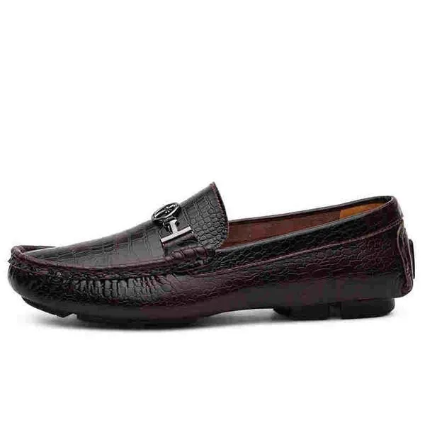 Crocodile Loafers Men Luxury Handmade Genuine Leather Driving Shoes