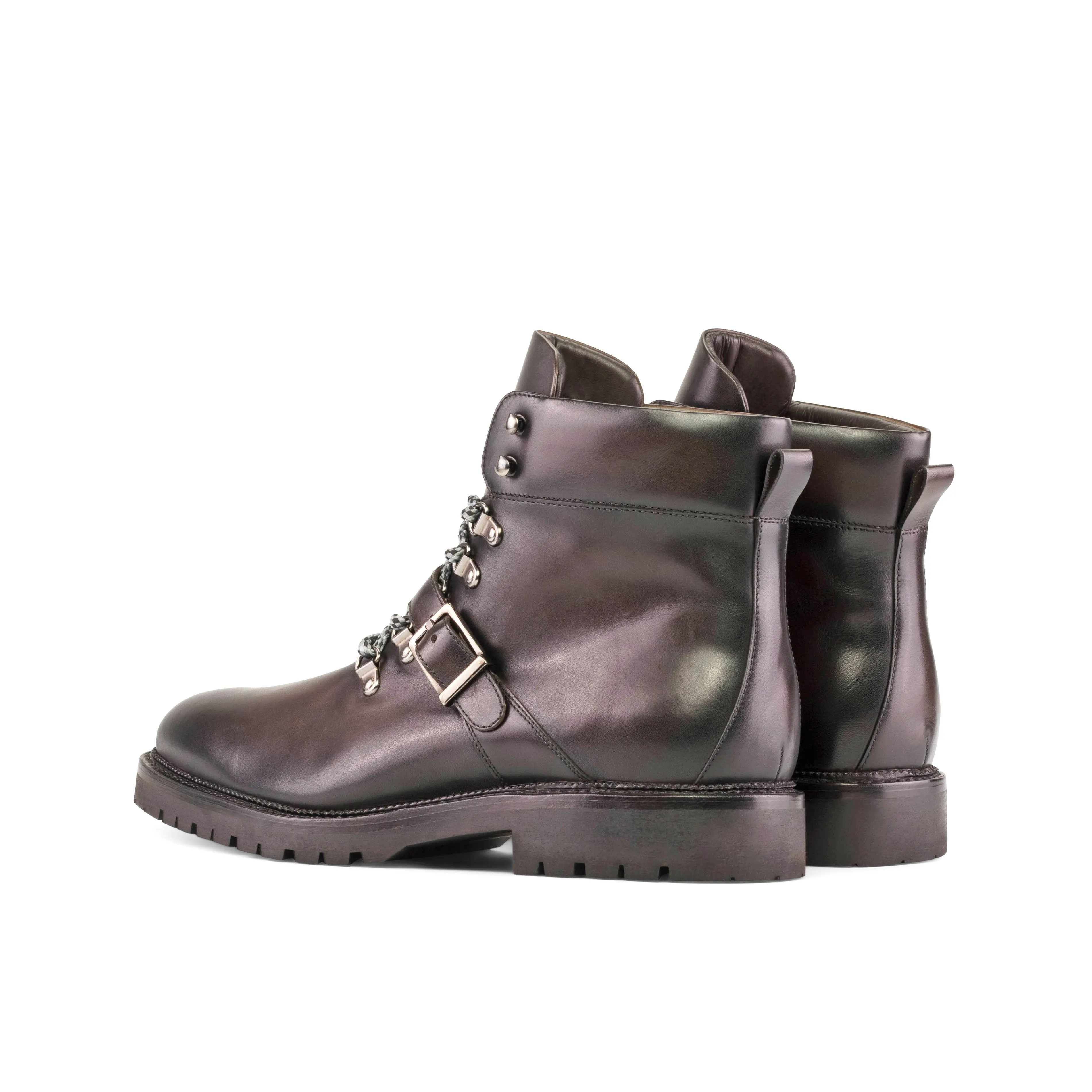 Dark Brown Box Calf Leather Hiking Boot