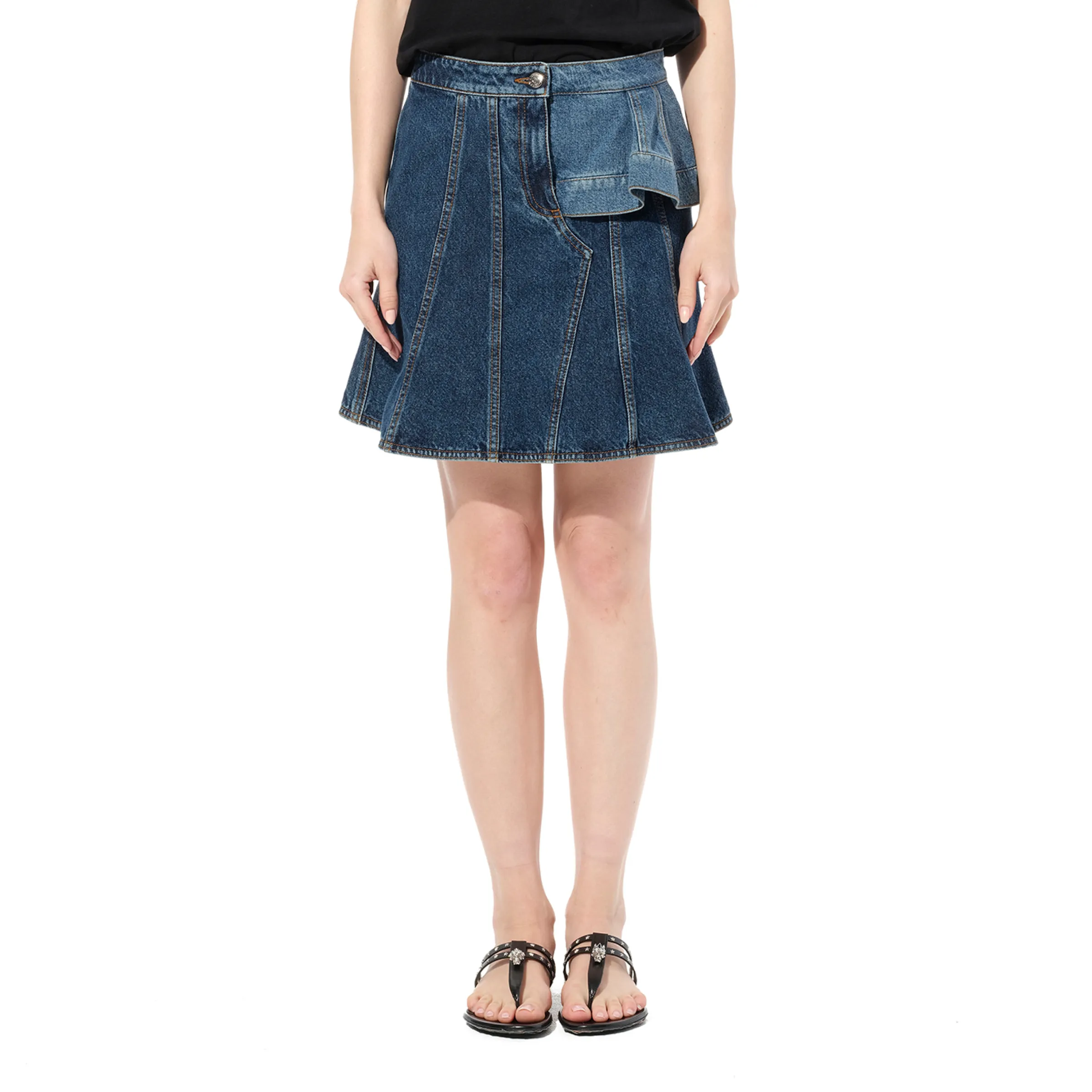 Denim Dark Skirt in Blue