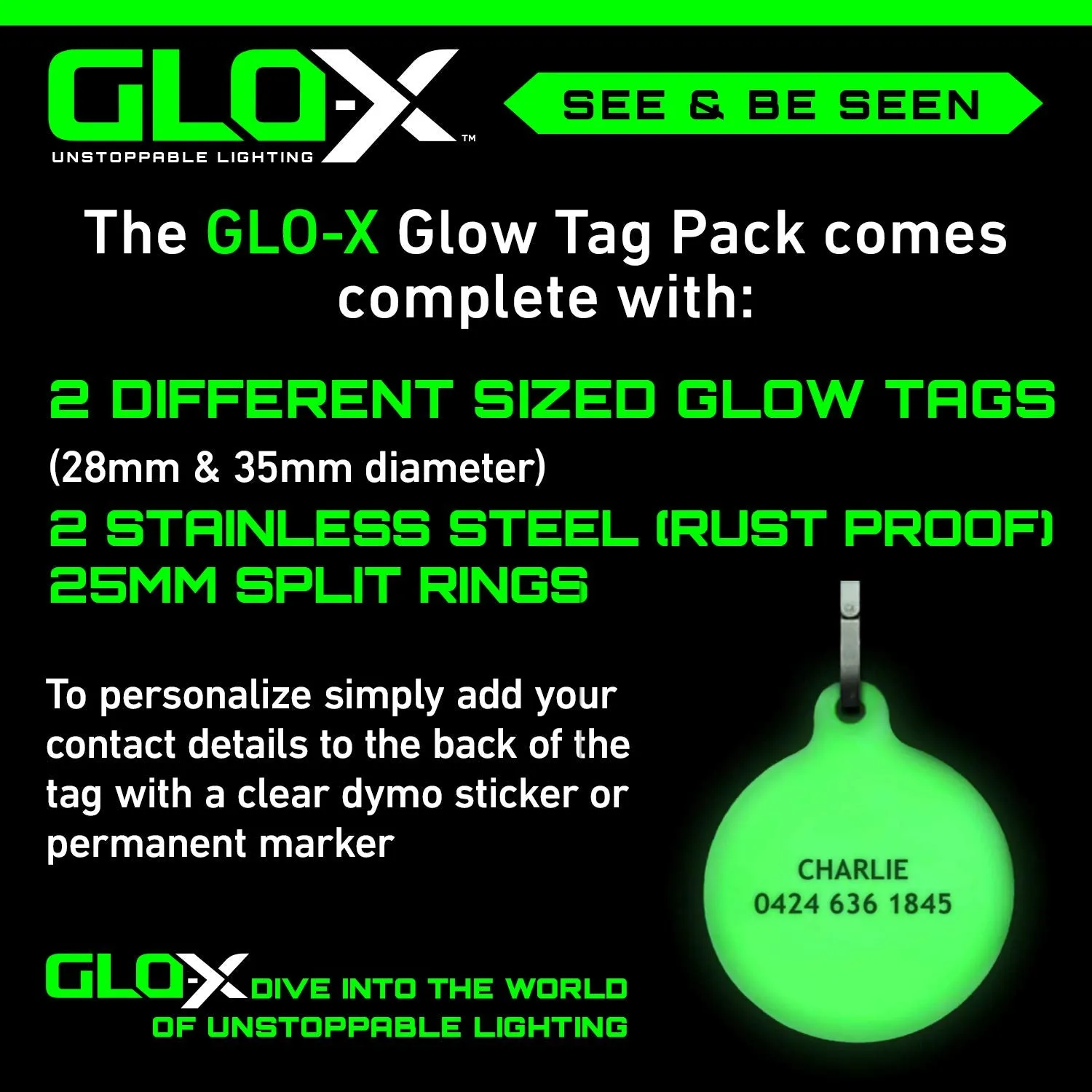 Dog / Cat Glow Tag - Glow in The Dark