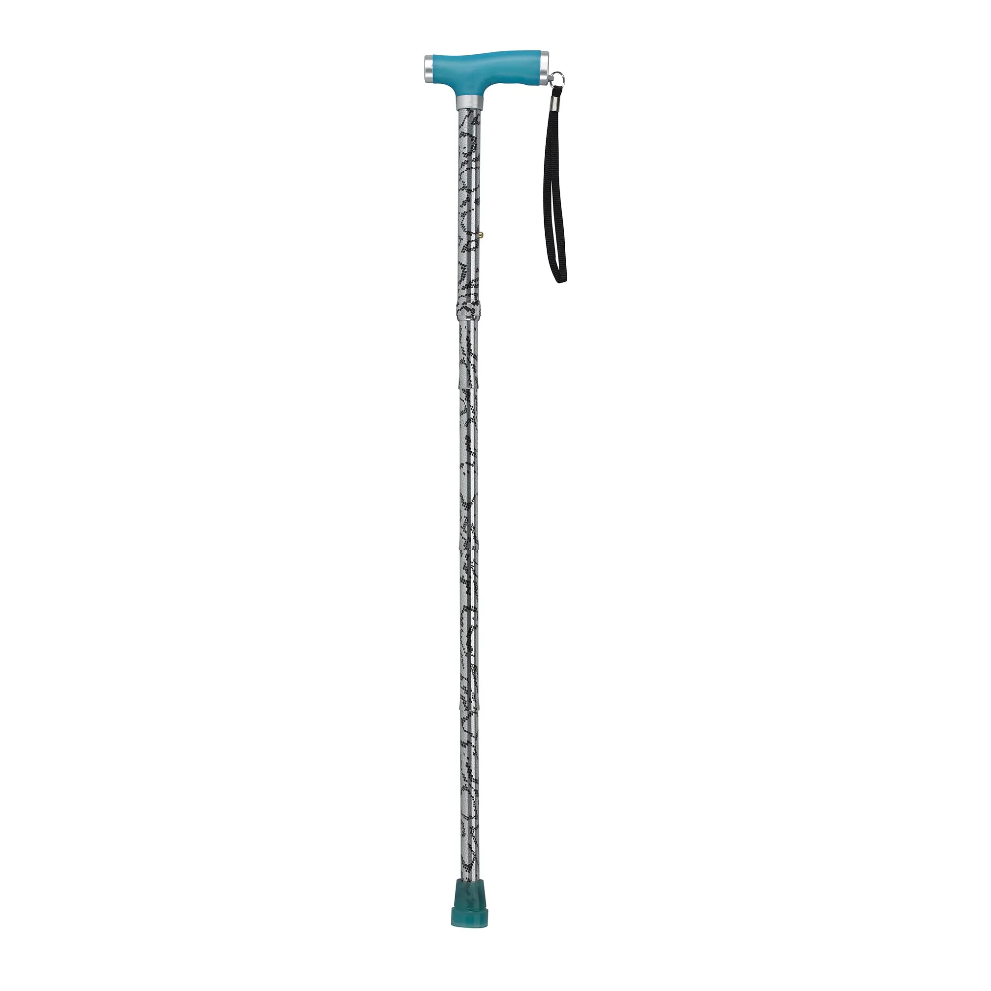 Drive Medical rtl10304sm Folding Cane with Glow Gel Grip Handle, Silver Mist