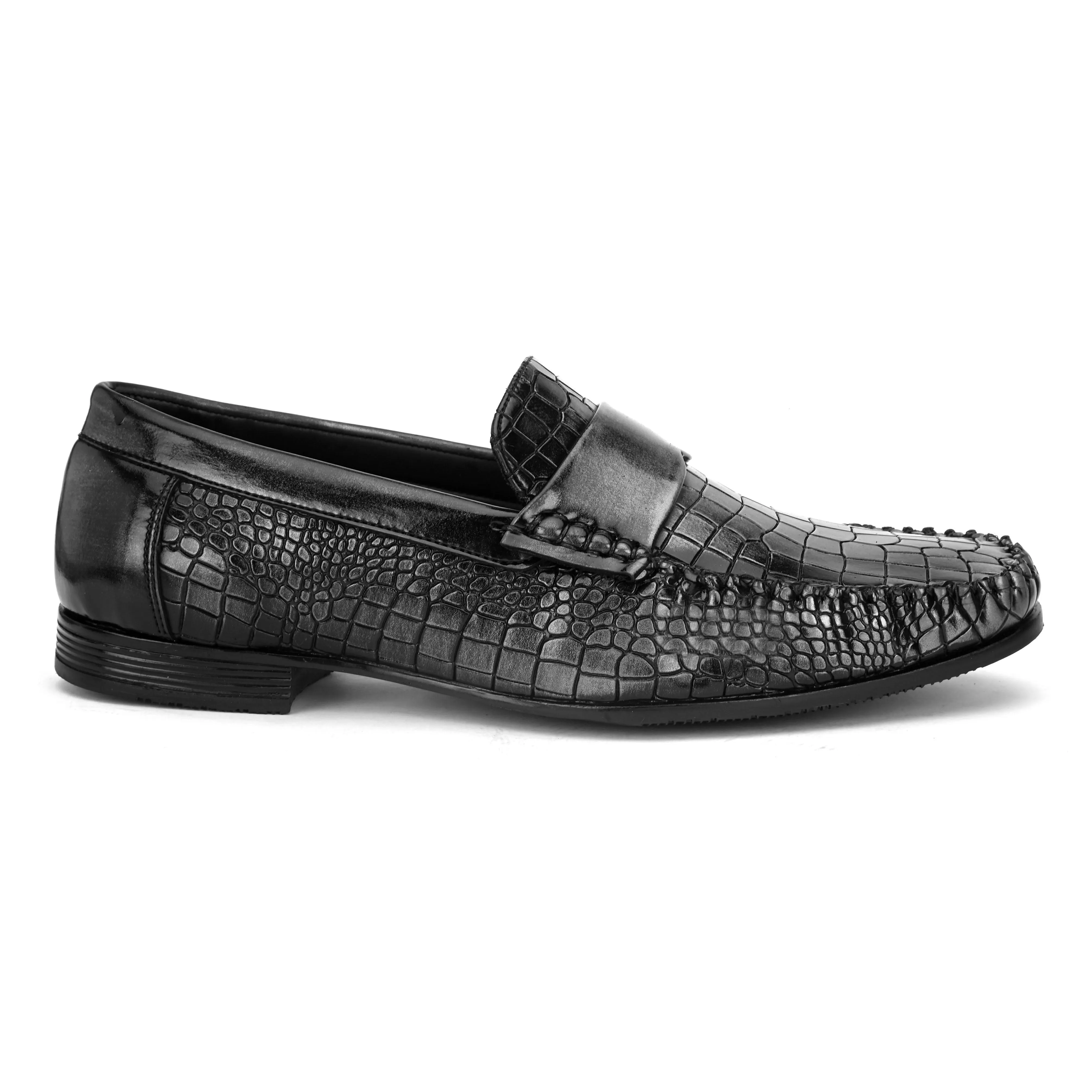 Dulcia Men's Silver Textured Driving Loafers