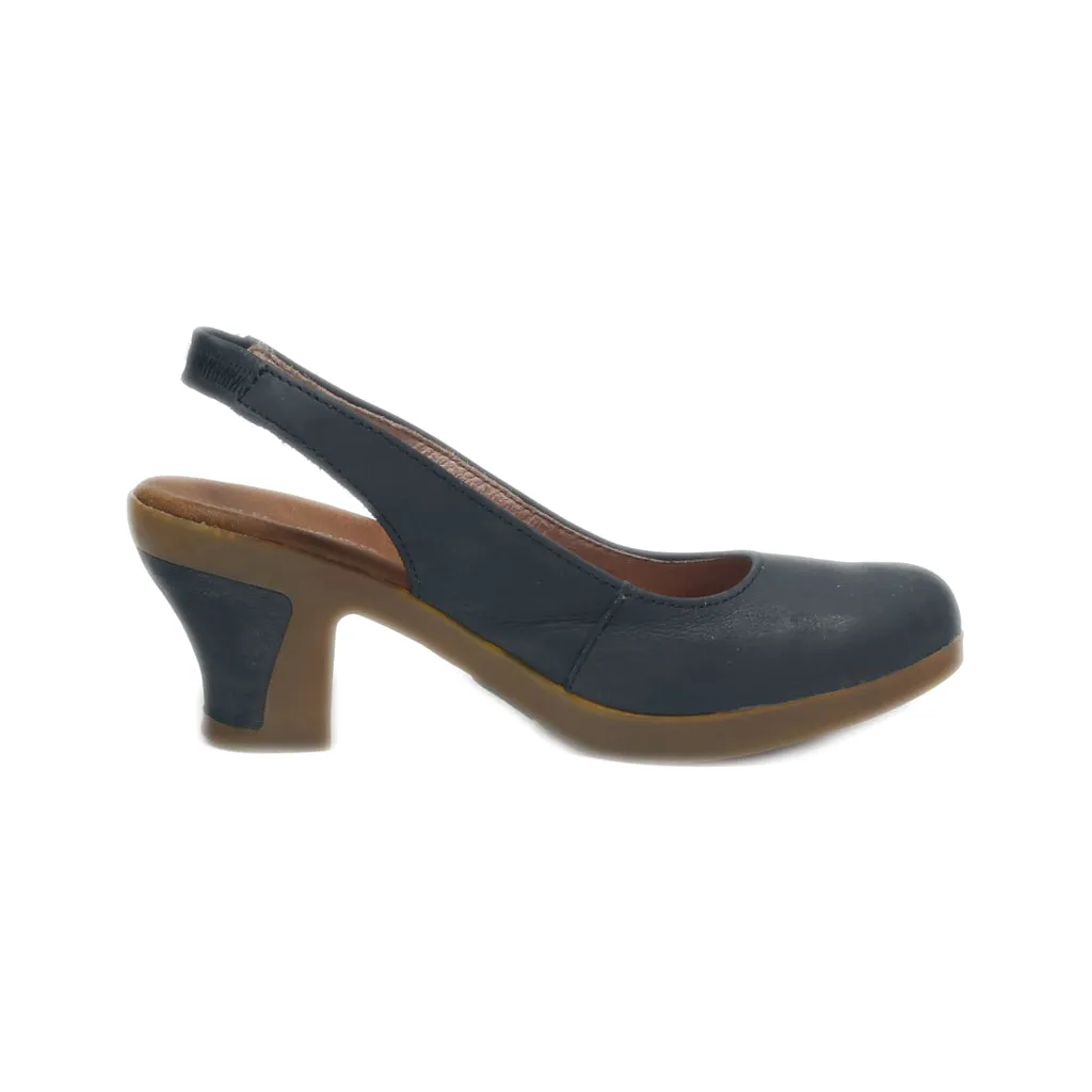 El Naturalista Mid-Heel Shoes Leather Blue Colour For Women