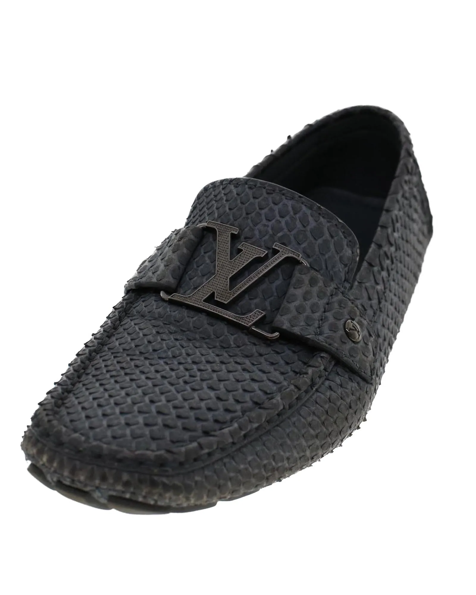 Exotic Leather Driving Shoes - Black/Gray