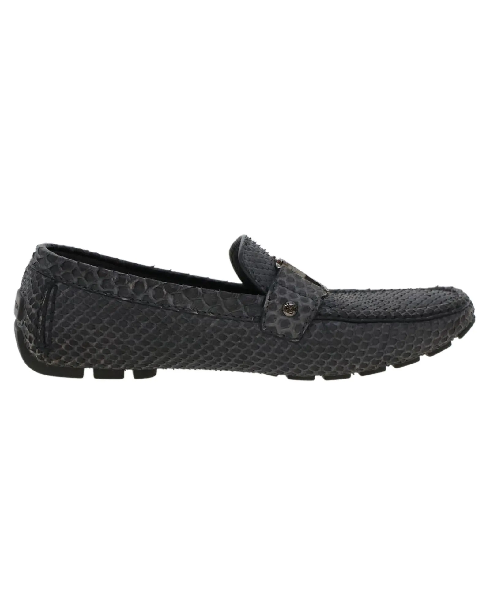 Exotic Leather Driving Shoes - Black/Gray