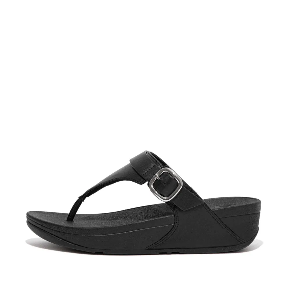 'FitFlop' Women's Lulu Adjustable Leather Toe-Post Sandal - All Black