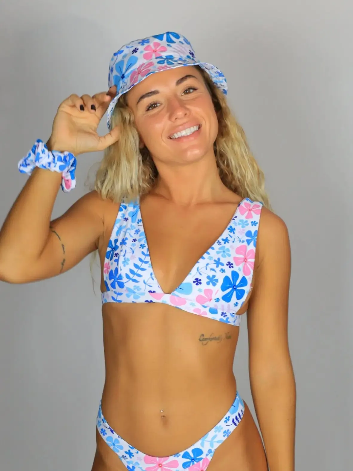 Flower Craze Razz Bikini Top