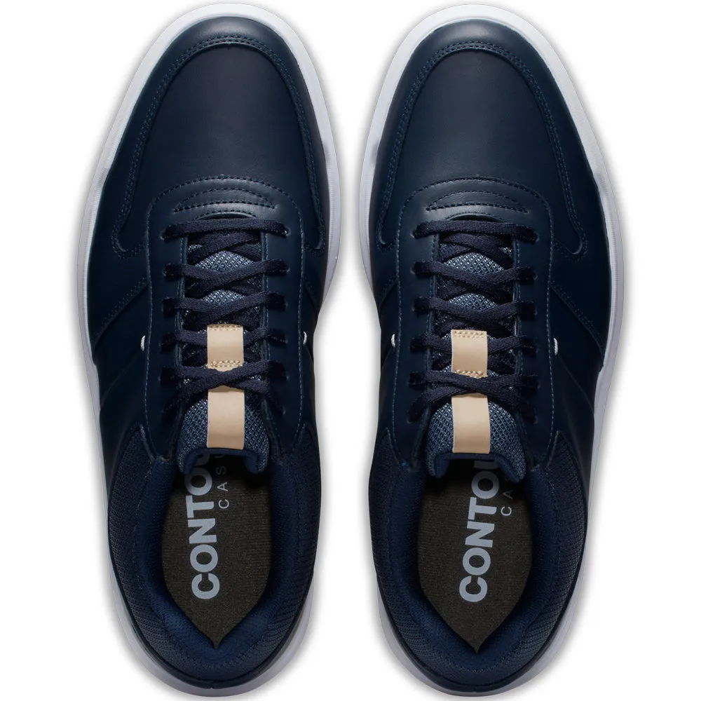 FootJoy Contour Casual Spikeless Waterproof Shoes - Navy/White/Tan