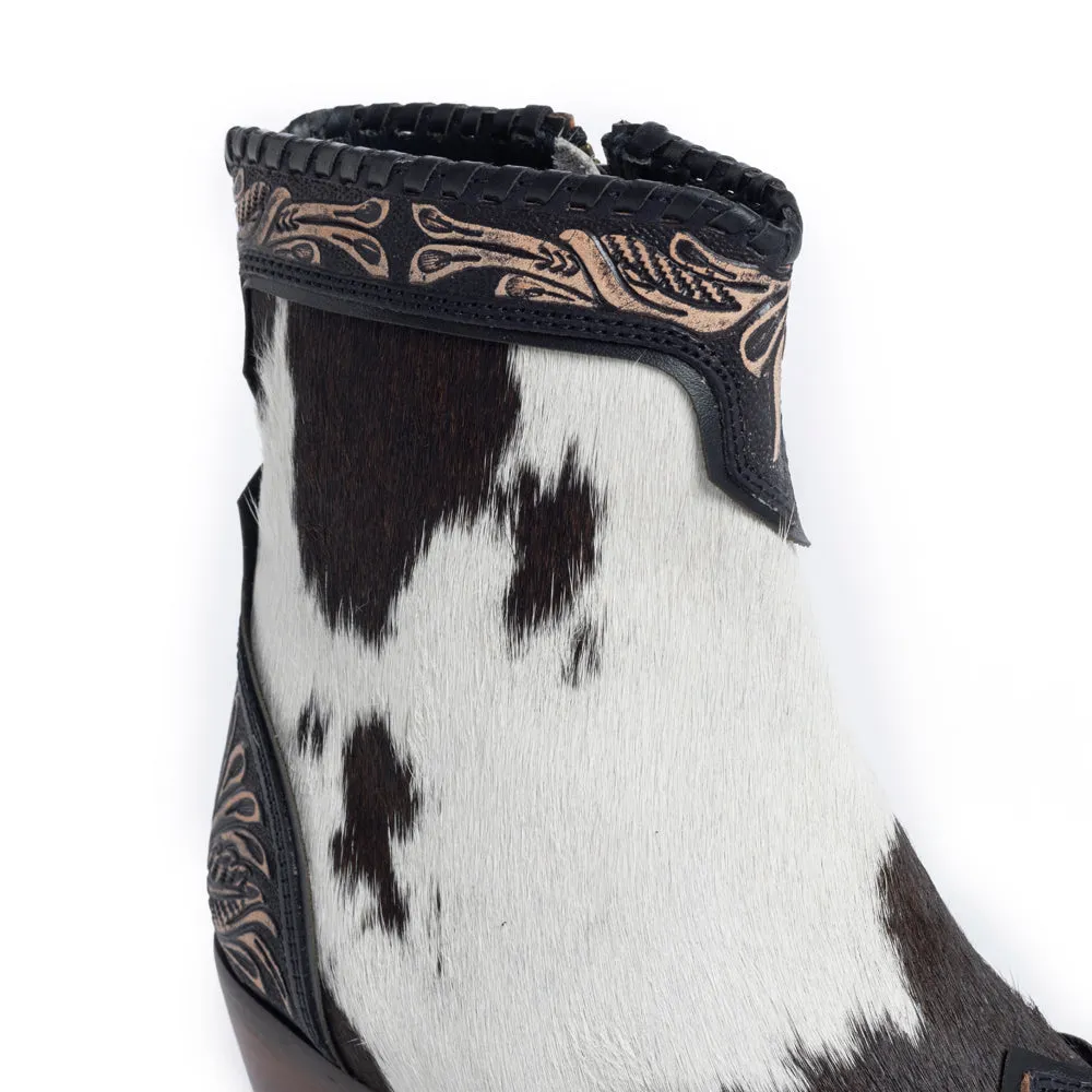 Glennchester Hair-on Hide & Hand-tooled Boots