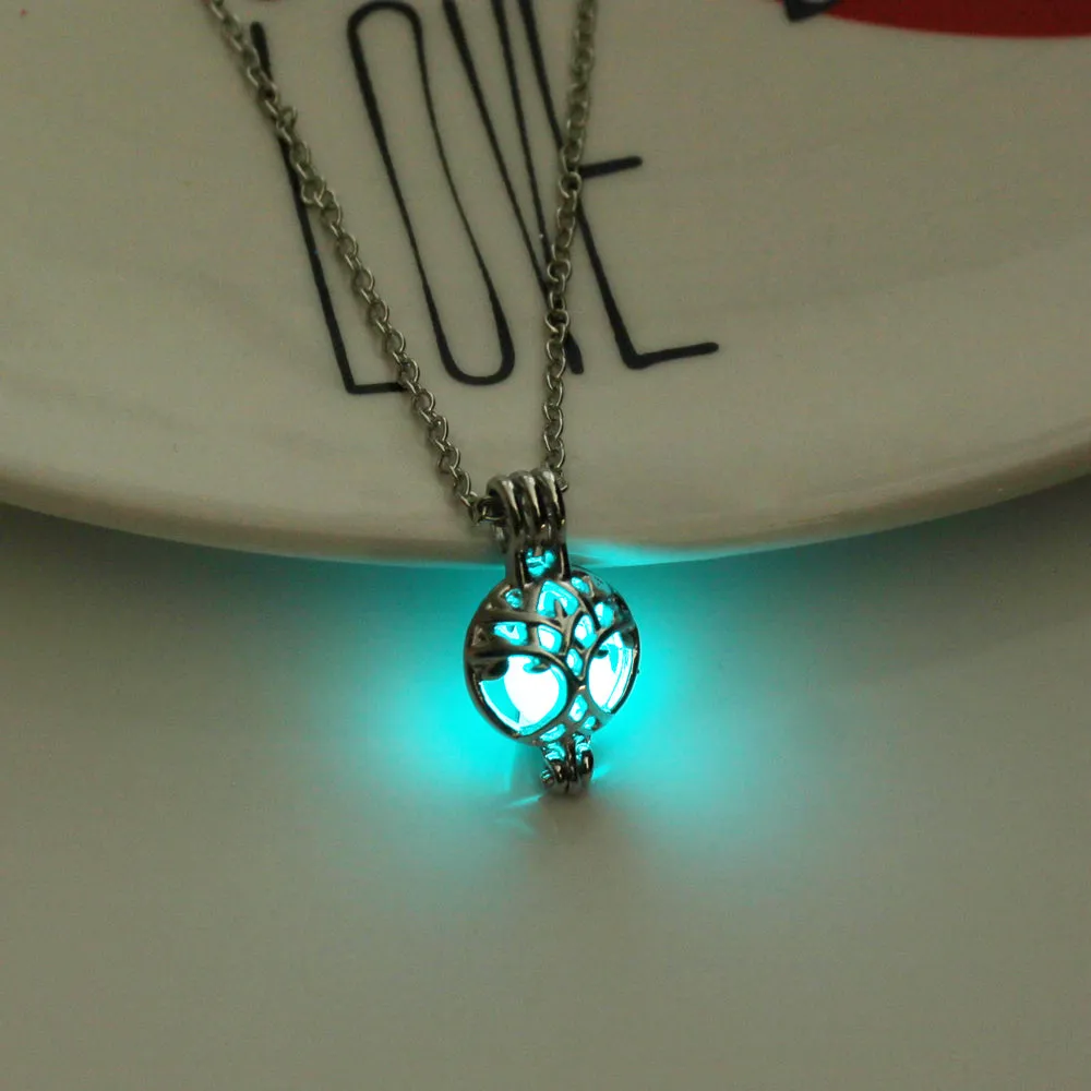 Glow-in-the-dark tree of life necklace