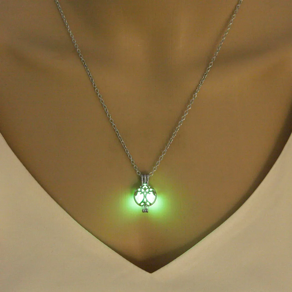 Glow-in-the-dark tree of life necklace